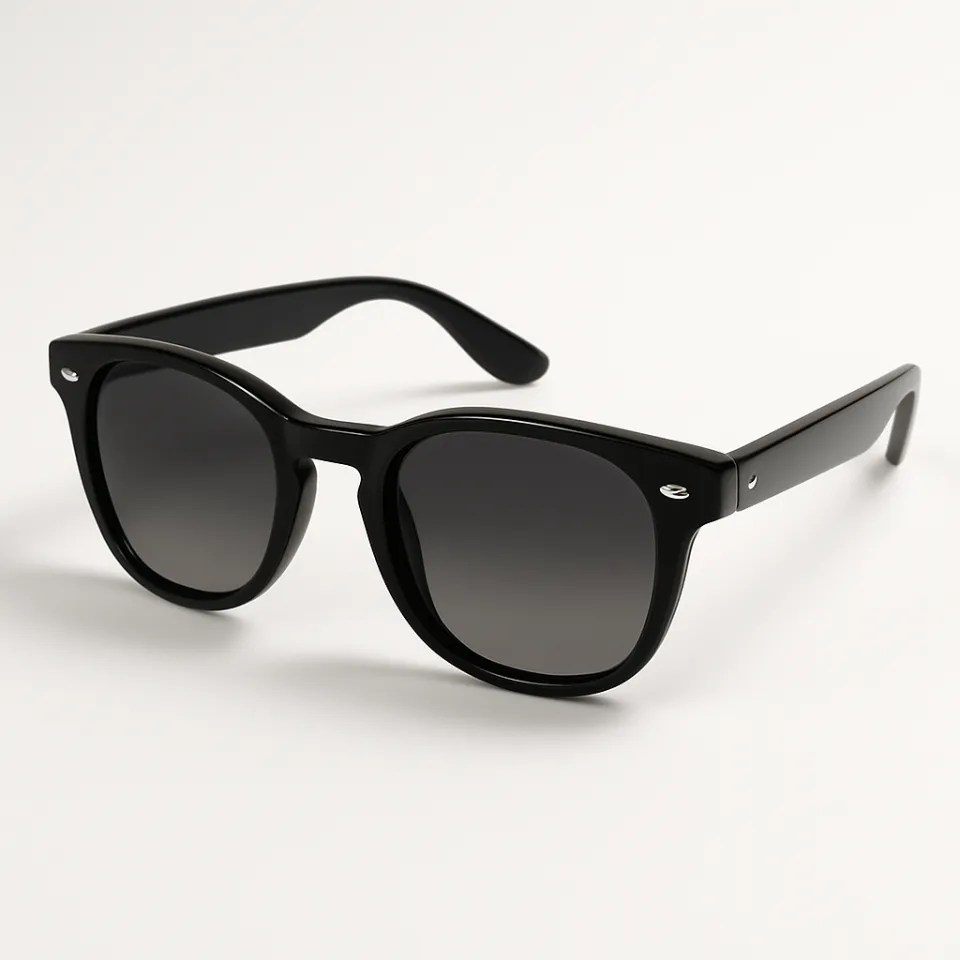 Gafas de sol negras modernas con lentes degradados