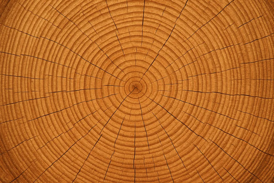 Texture of a wood slice showing rings and grains