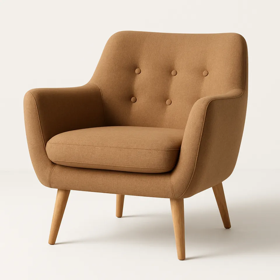 Stylish chair with neat lines and cozy upholstery