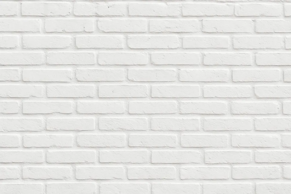 Close-up of a textured white brick wall in neutral tones