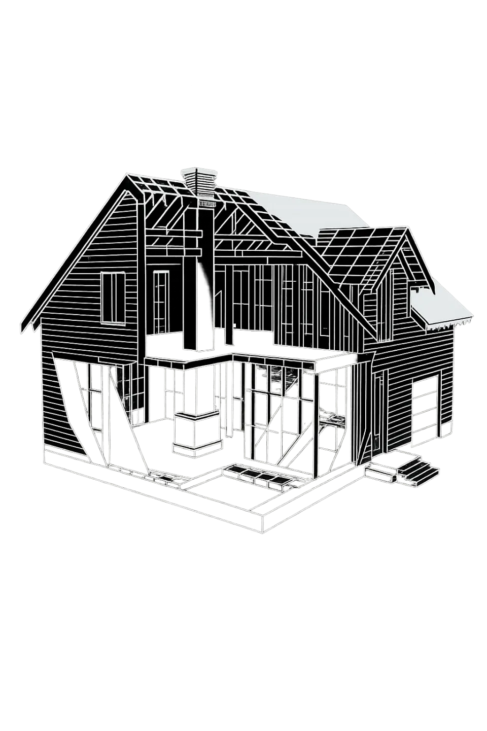 Plano de la casa que muestra la estructura interna y la distribución