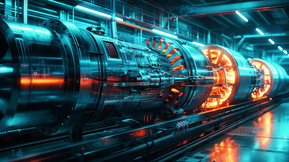 Expressive zoom of a jet engine image in an industrial setting
