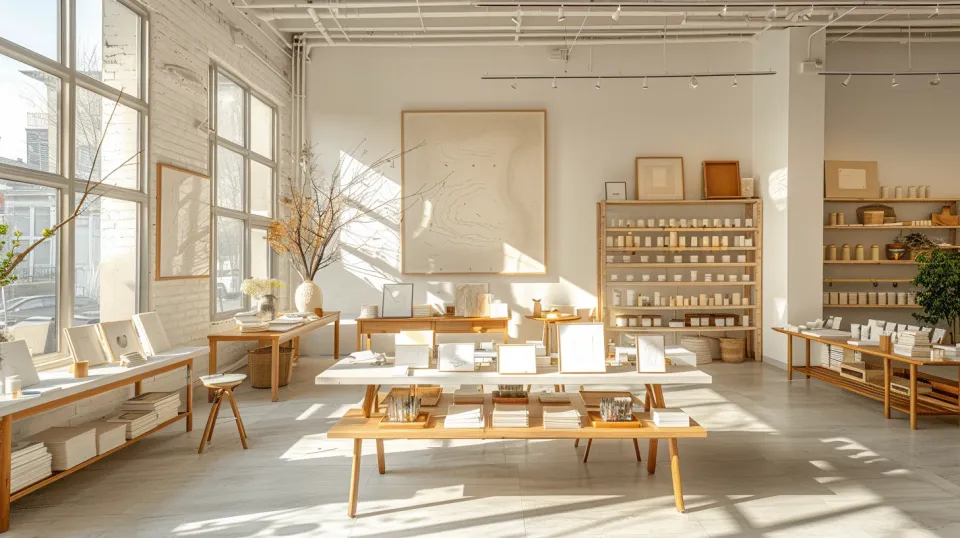 Bright and Cozy Store Interior with Design and Decor Items