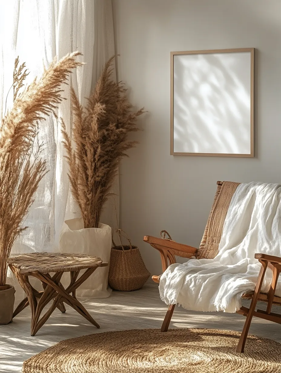 Interior acogedor con sillón y plantas en la habitación