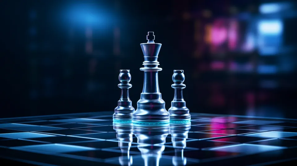 Impresionante imagen de piezas de ajedrez sobre un fondo