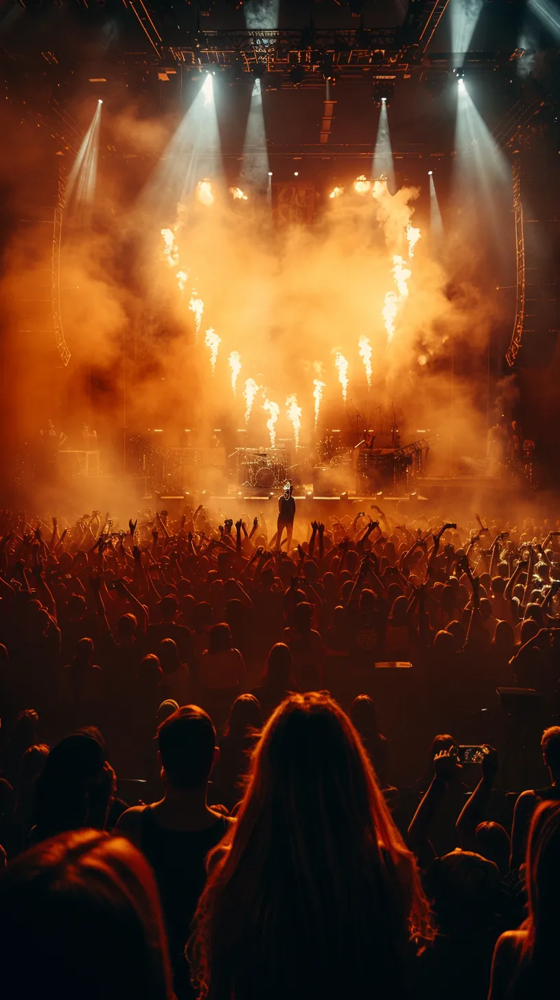 El público disfruta del concierto con luces y humo en el escenario
