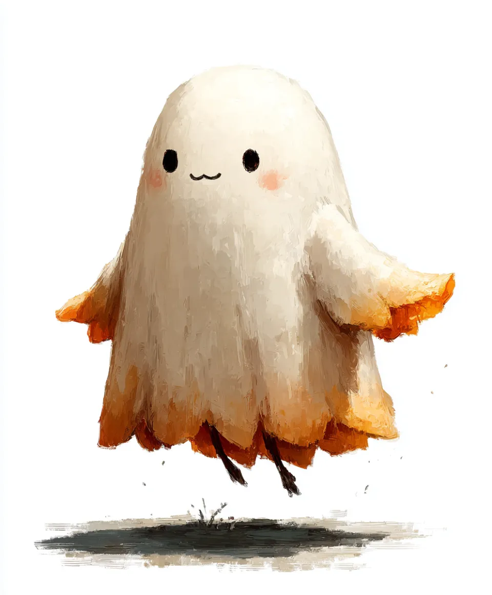 Funny Ghost with a Hood and Cute Eyes