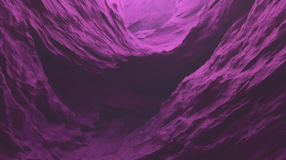 Narrow shapes of a deep indentation with purple hues