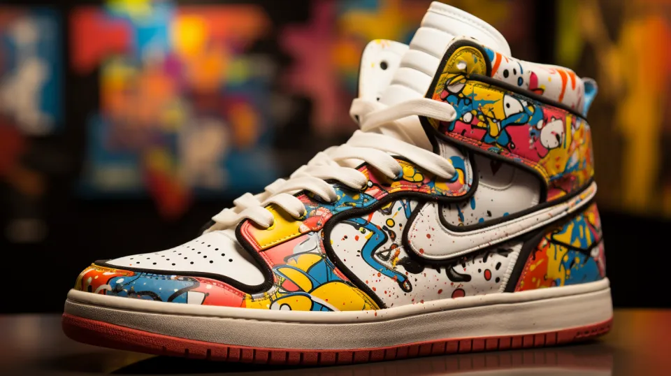 Sneakers with Colorful Graphic Print and Original Design Elements