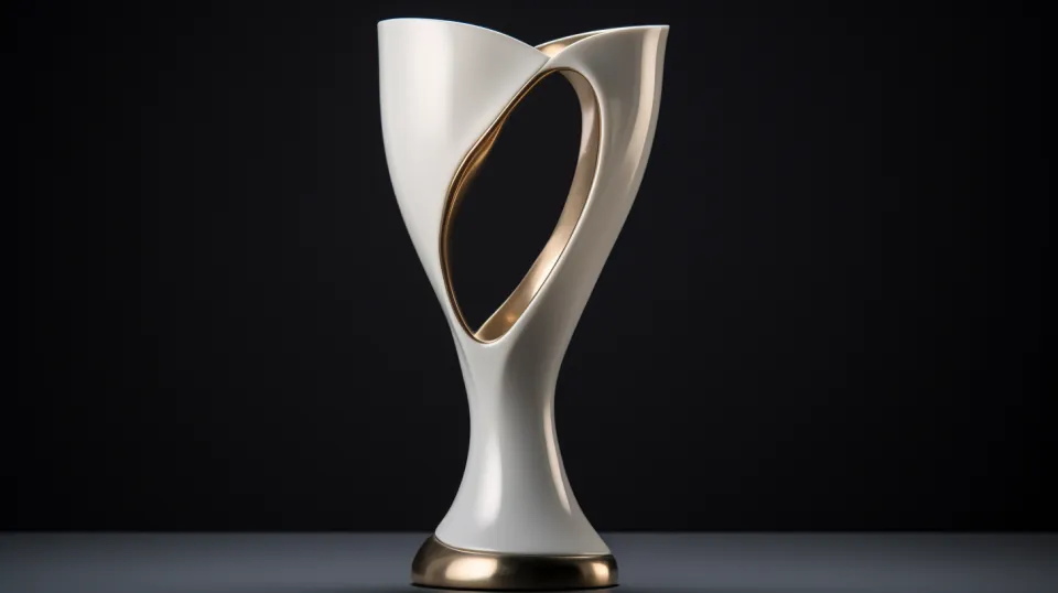 Elegant vase with curved shapes and gold accents