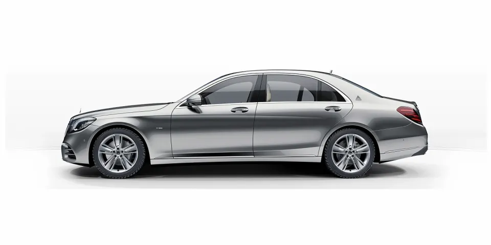 Modern premium sedan in silver color