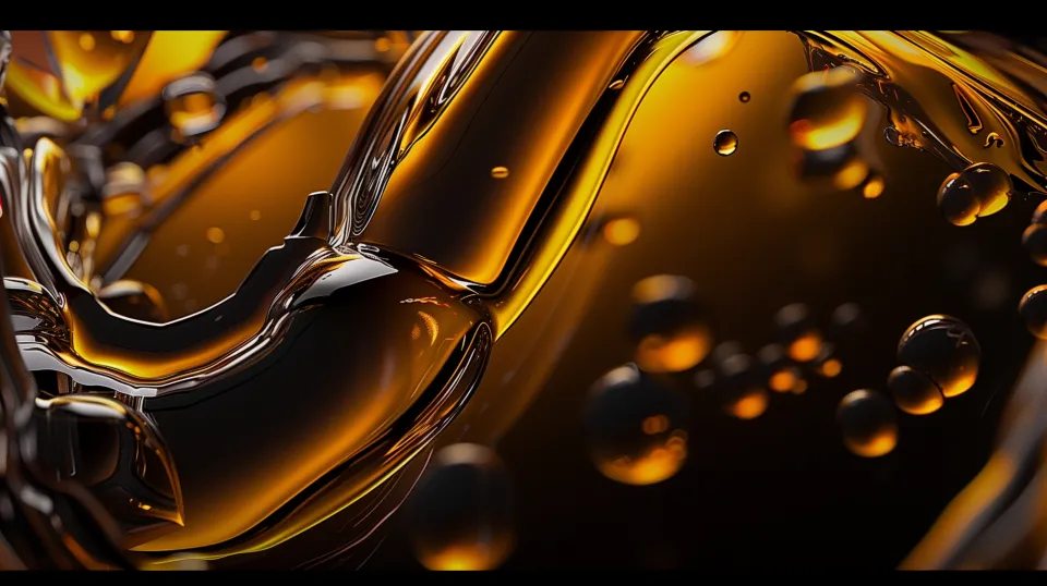 Detailed Abstract Image of Liquid with Glimmers and Bubbles