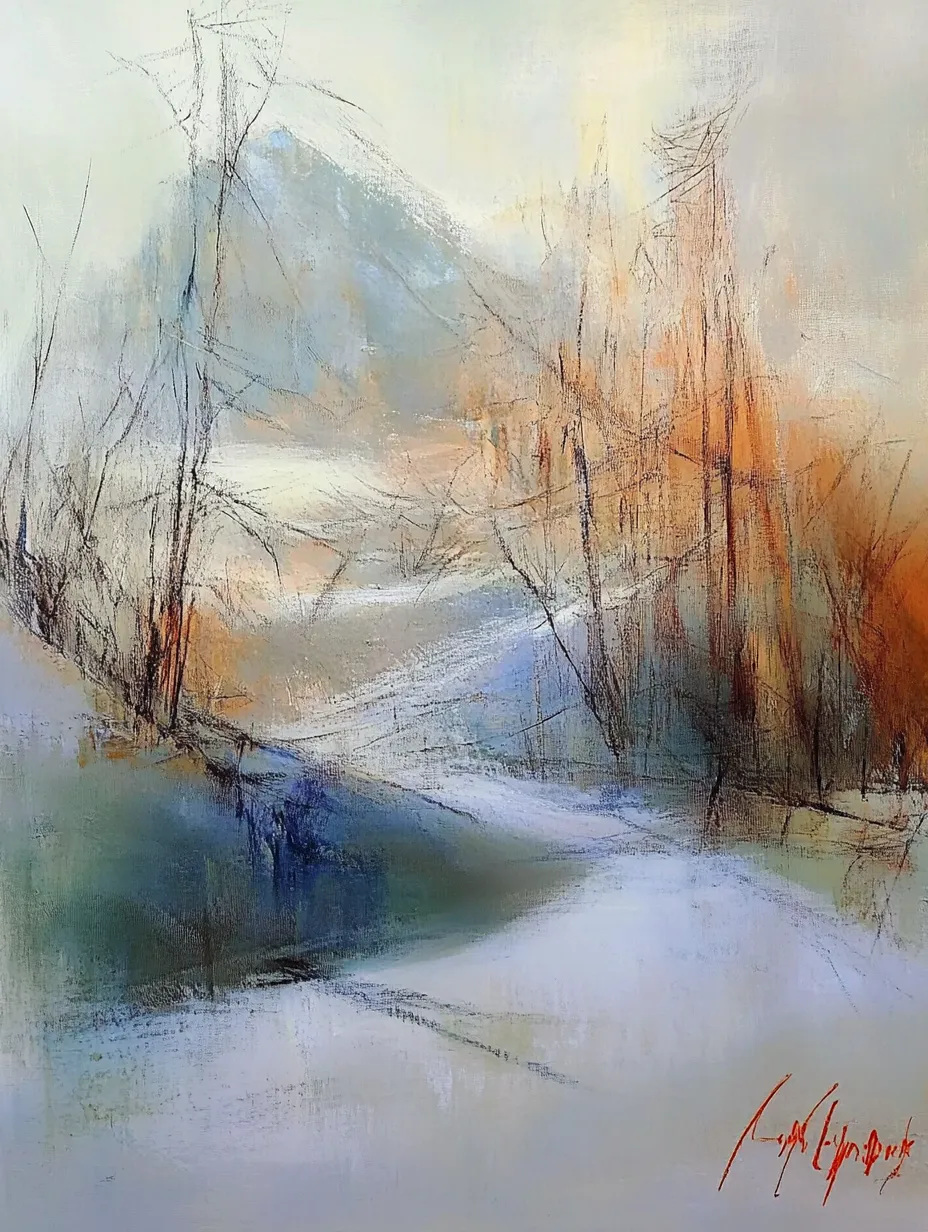 Abstract Winter Landscape with Blurring Effect and Light