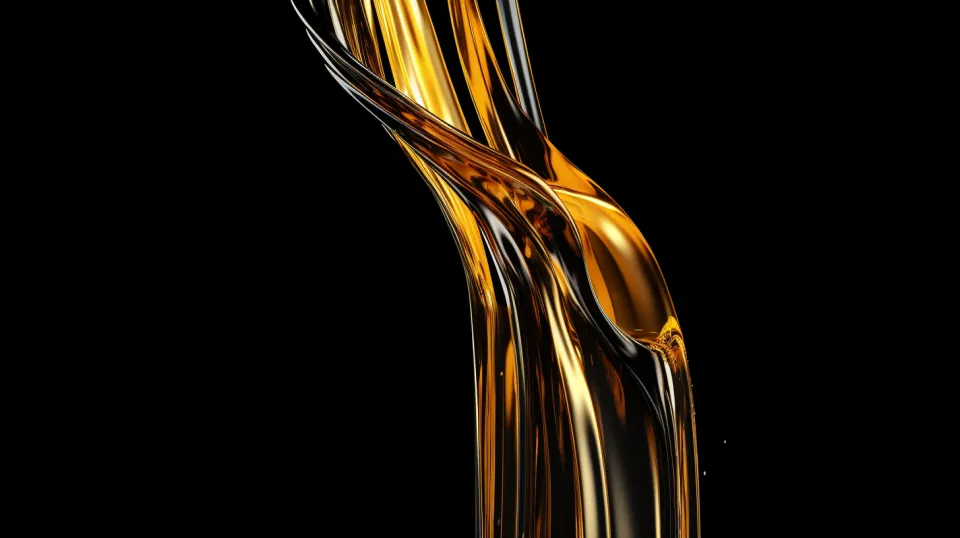 Abstraction of flowing liquid, colored waves on black background