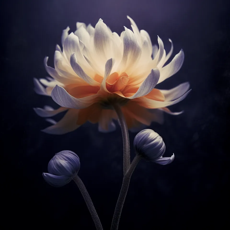Lotus flower with delicate petals on a dark background