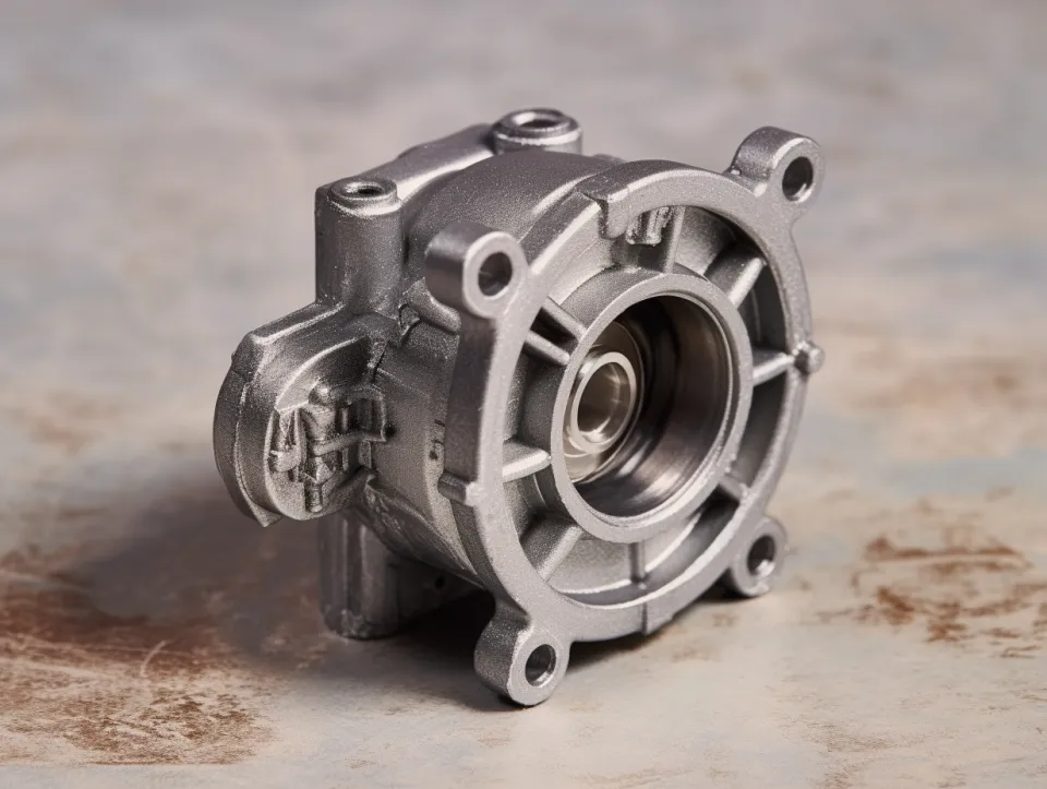 Detailed image of a metal automotive engine part