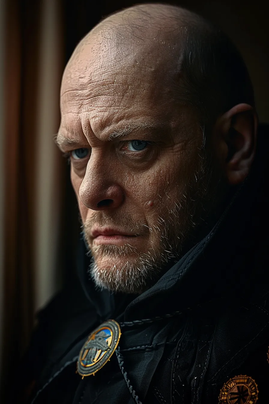A person looks thoughtful, with a dimly lit environment.