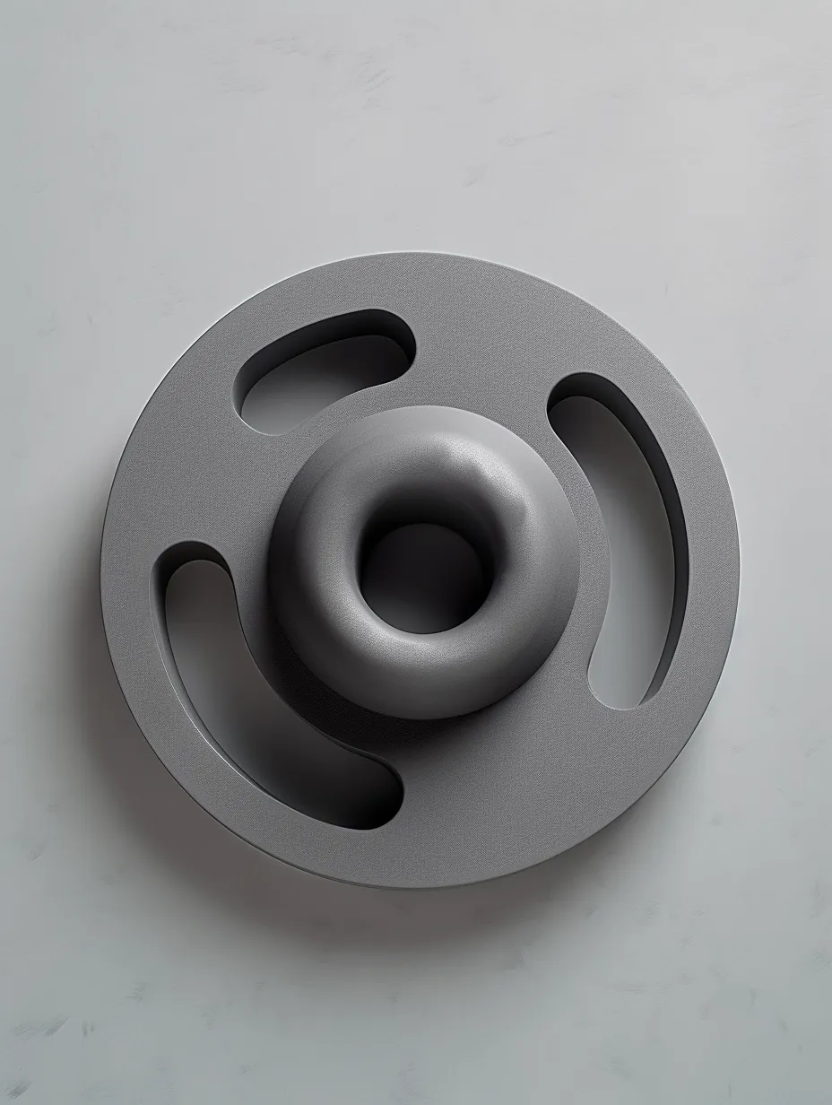 Aesthetic image of a round metal weight for a barbell