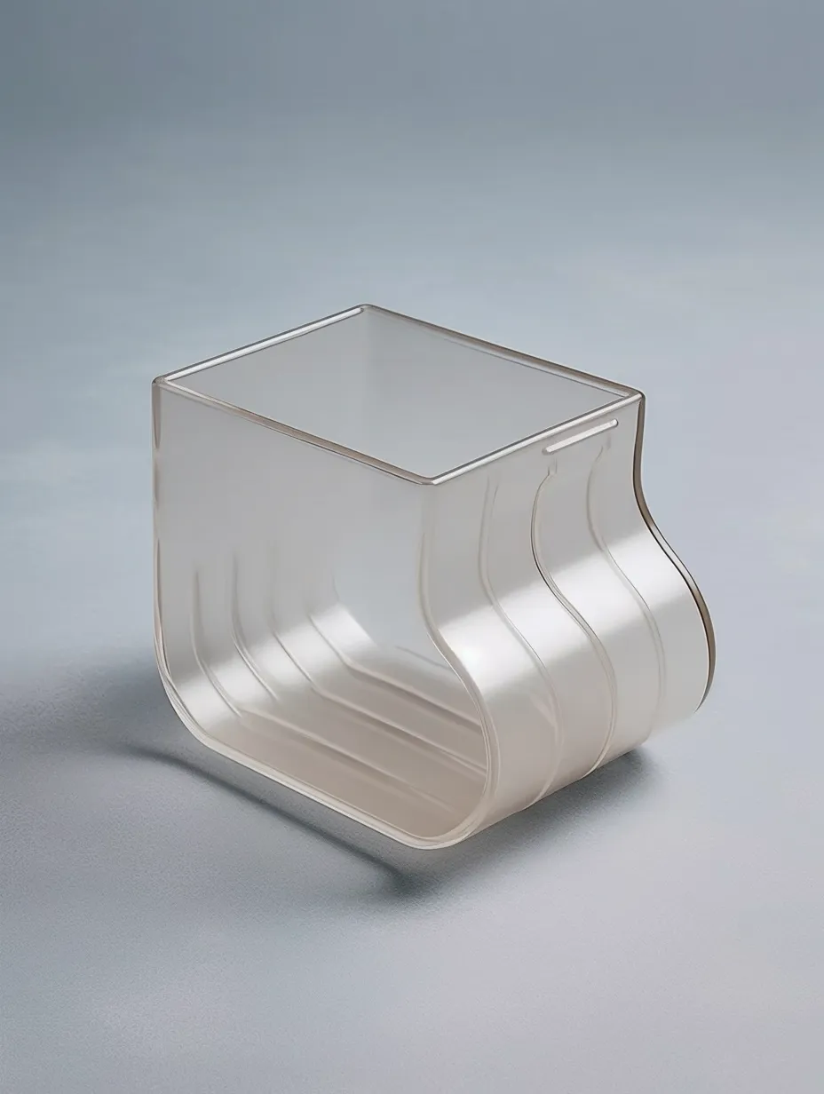 Vaso de estilo minimalista con un diseño único y forma ondulada.