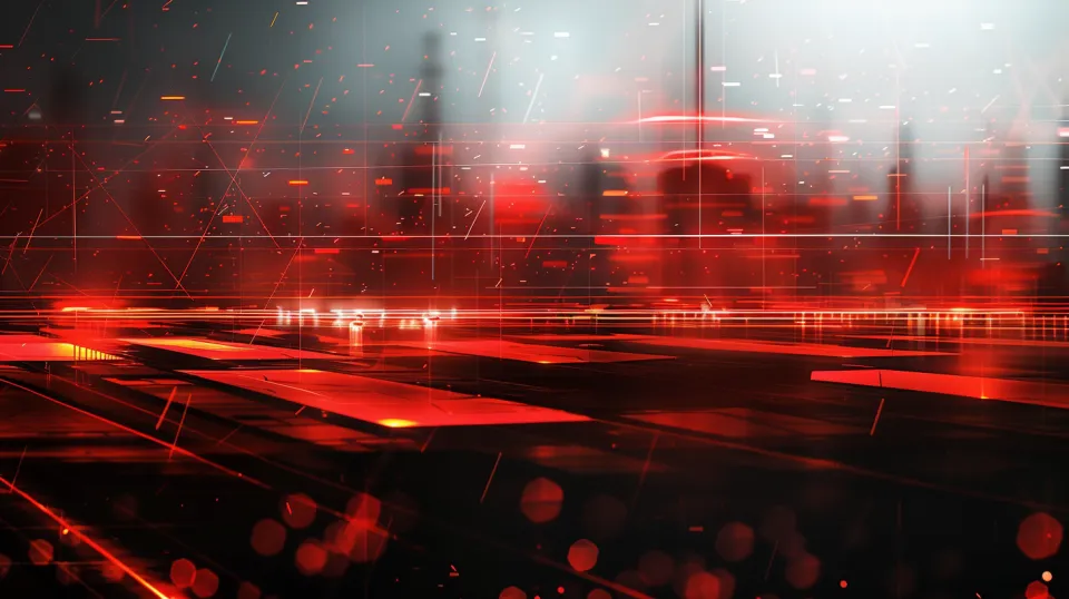 Fondo abstracto con elementos rojos sobre un fondo negro