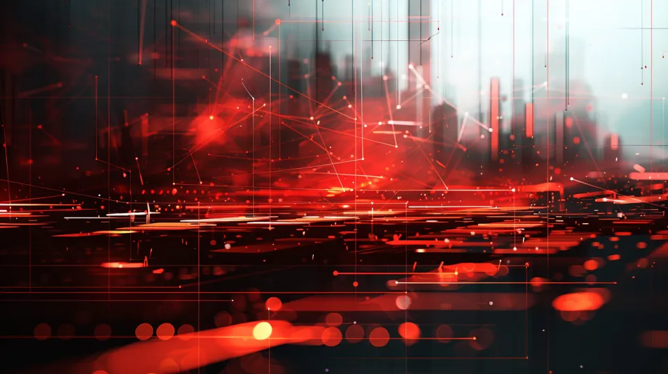 Modern abstract image with red and black elements
