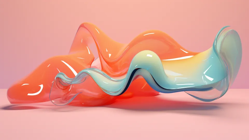 Soft wavy transparent shapes with a pastel gradient