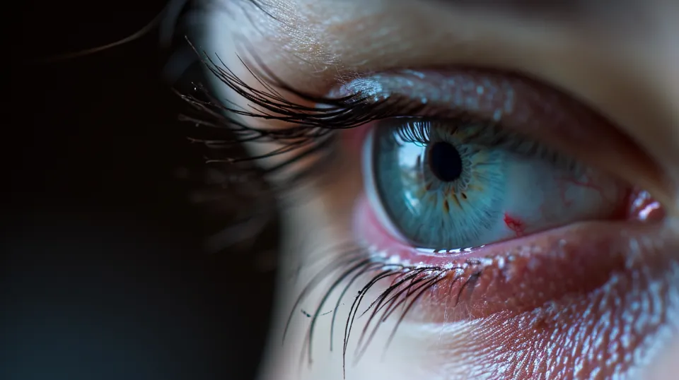 Intense Close-up of an Eye with a Focus on the Iris and Eyelashes Details