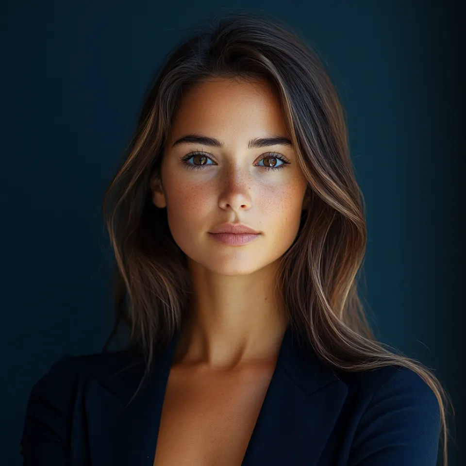 Fotografía de una joven con ojos marrones y maquillaje natural