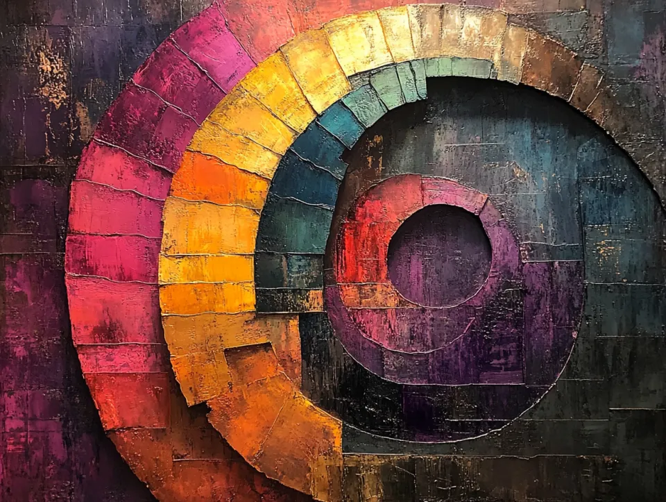 The magic of abstract art with circles and color shades