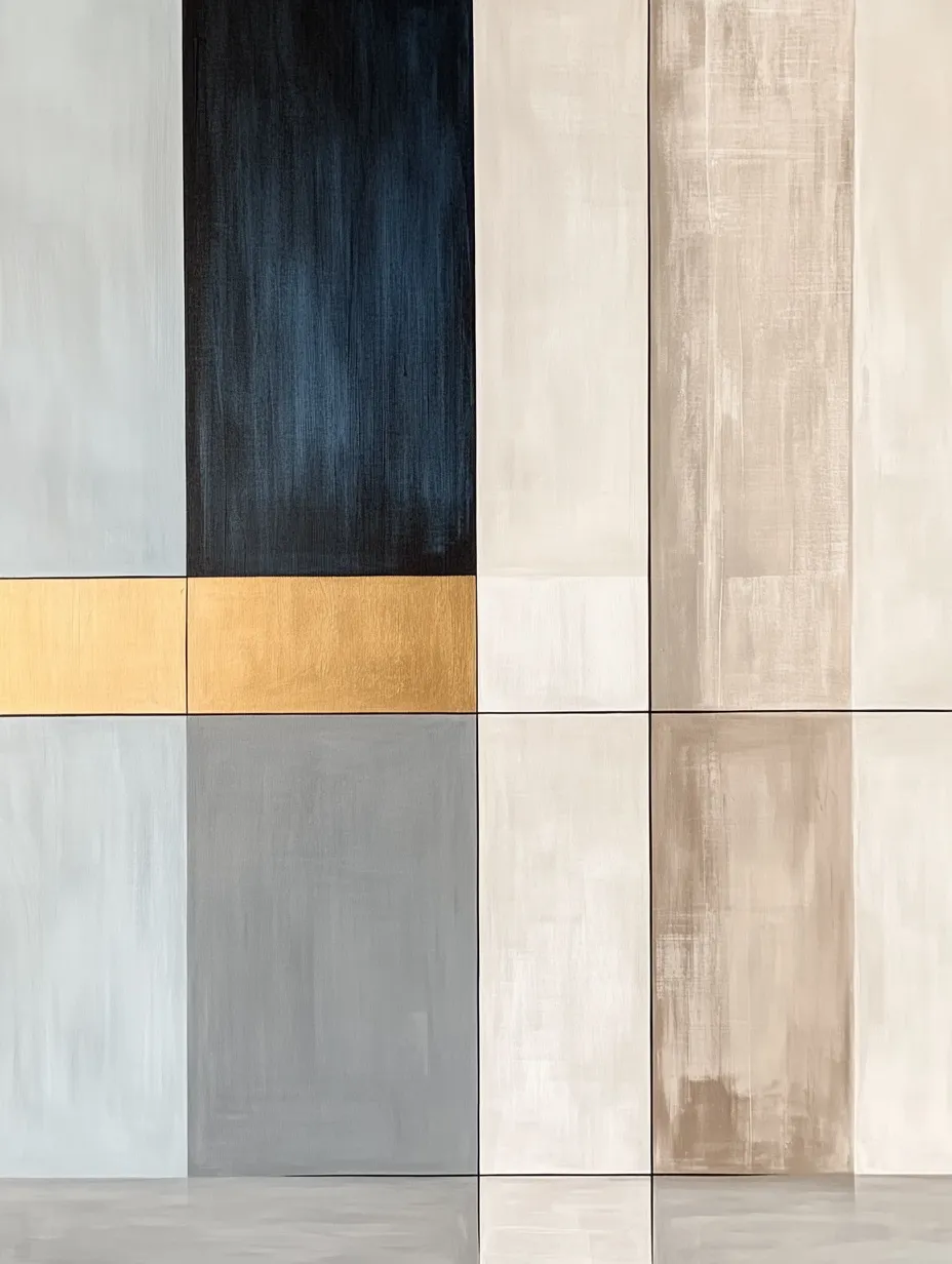 Geometric abstract image with various colors and textures
