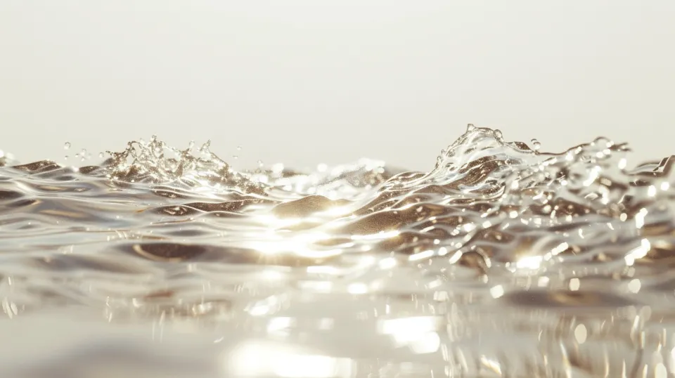Water with Small Waves and Sun Glimmers on the Surface