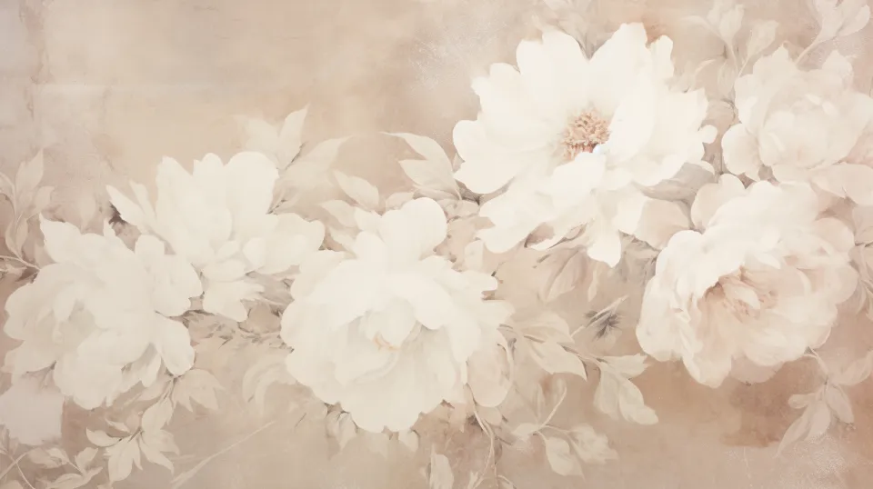 Empty composition with white flowers on a light background