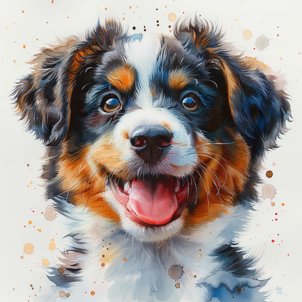 Retrato de un cachorro feliz con ojos expresivos y un pelaje brillante
