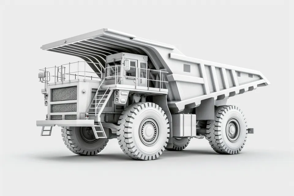 Model of a large mining dump truck with detailed design