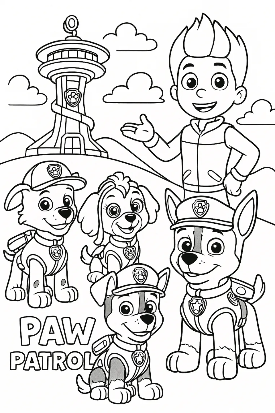 Imagen de los personajes de la serie animada Patrulla de Arañas para colorear