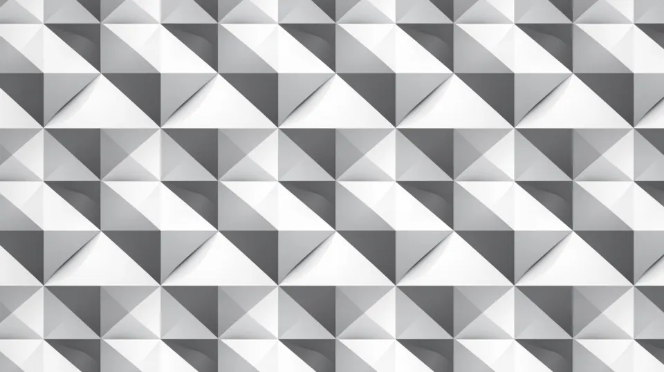 Complex geometric pattern of triangles in various shades of gray