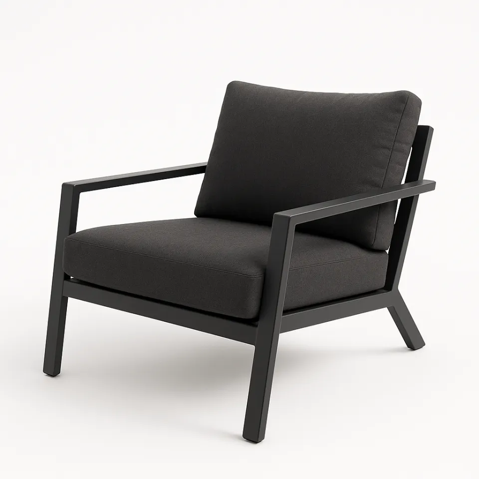 Comfortable chair with simple design and neutral colors for interiors