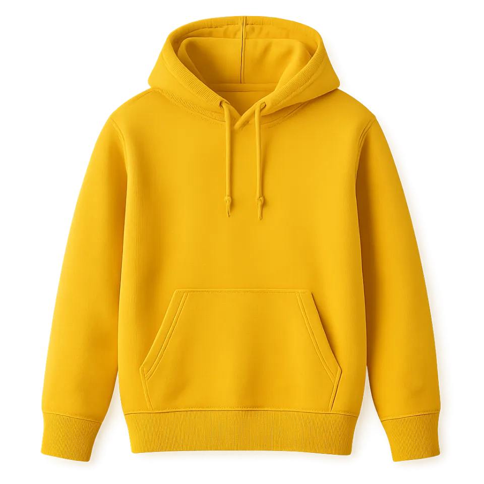 Stylish Yellow Hoodie with Pocket and Drawstrings
