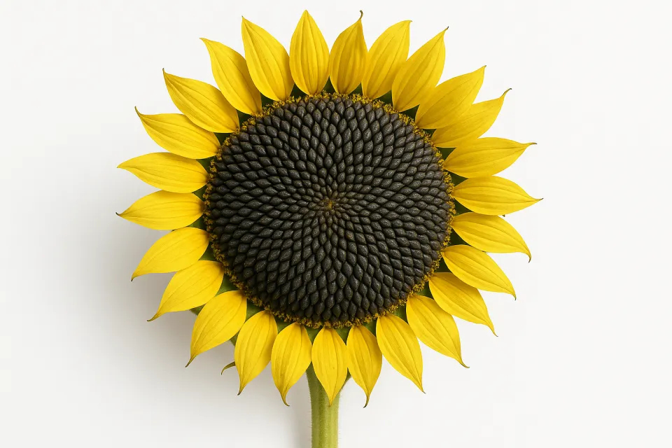 Image of a sunflower with yellow petals and seeds