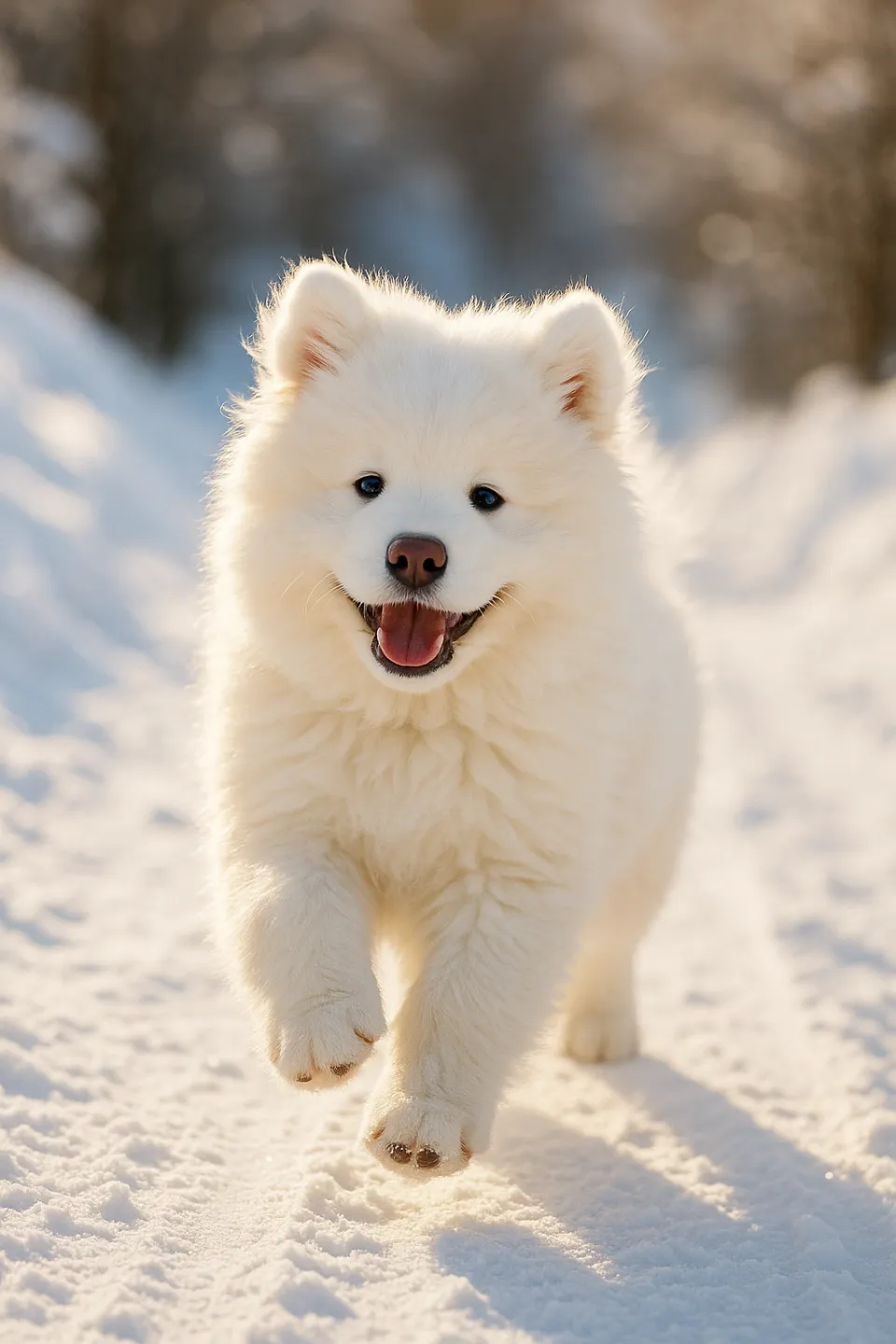 Dulce cachorro de la raza avión jugando en la nieve