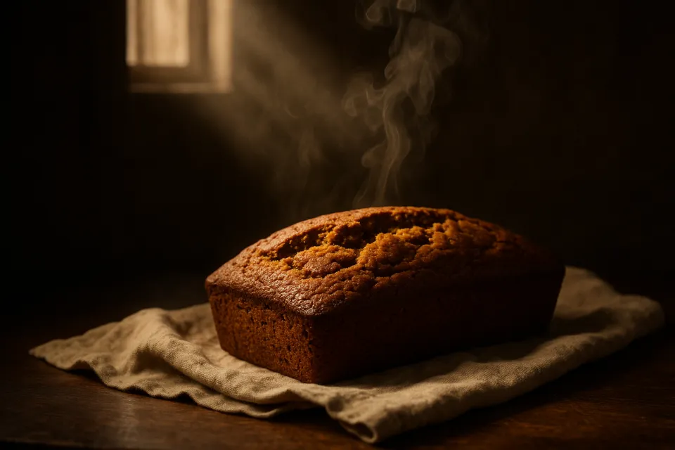 Captivating aroma of warm bread against a backdrop of gentle lighting