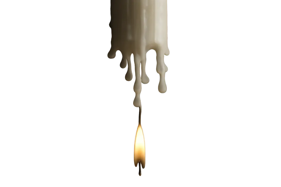 Vela encendida, goteando cera sobre un fondo negro