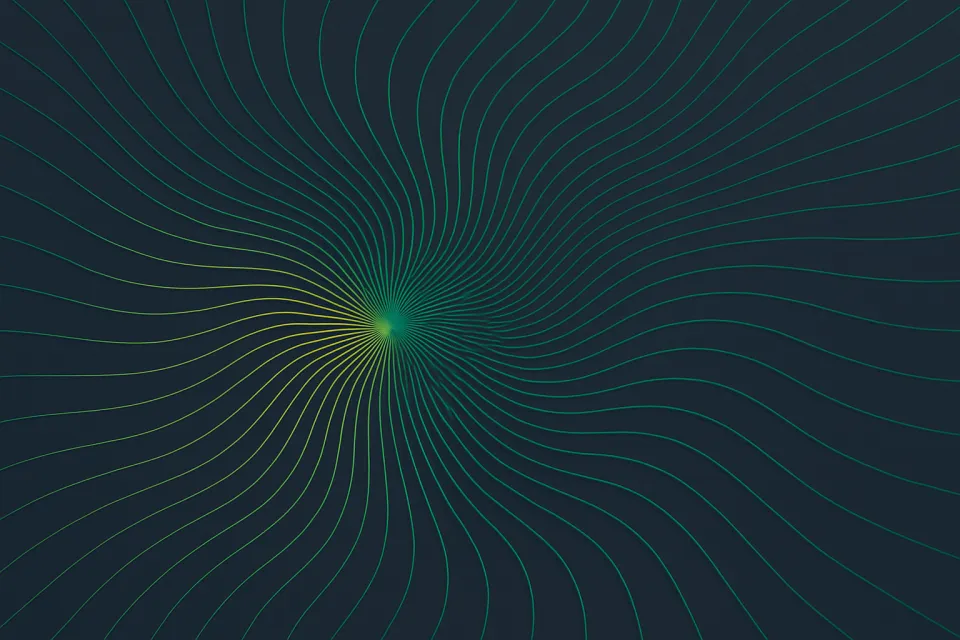 Абстрактный фон с волнистыми линиями в зелено-желтых тонах