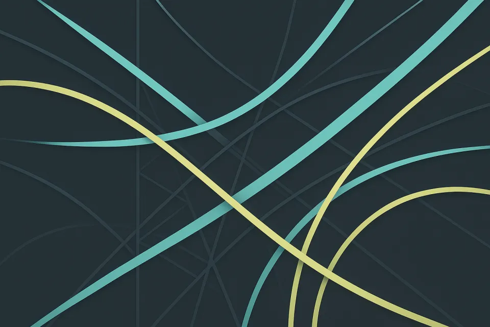 Изображение абстрактного фона с изогнутыми линейными элементами различных цветов