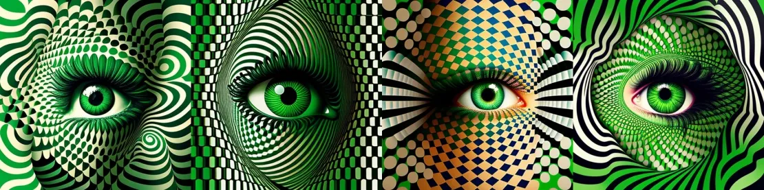 Запрос: Green eye, op art