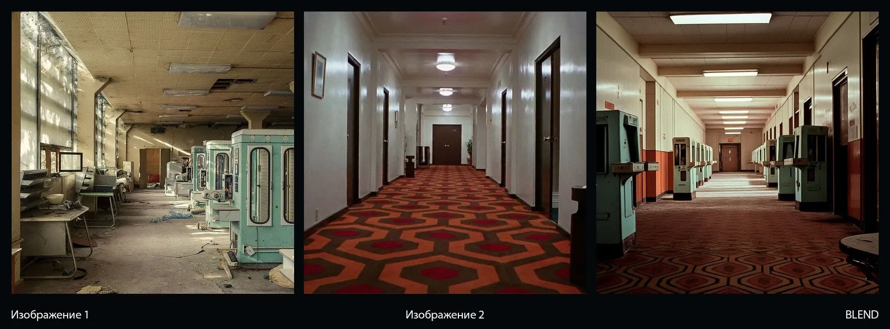 Blending an abandoned film set in Tbilisi and a scene from The Shining (1980)