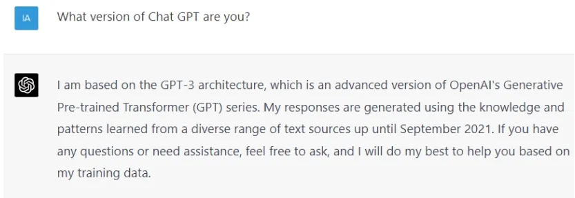 Example of a GPT-4 request on the official OpenAI site with a paid Plus subscription