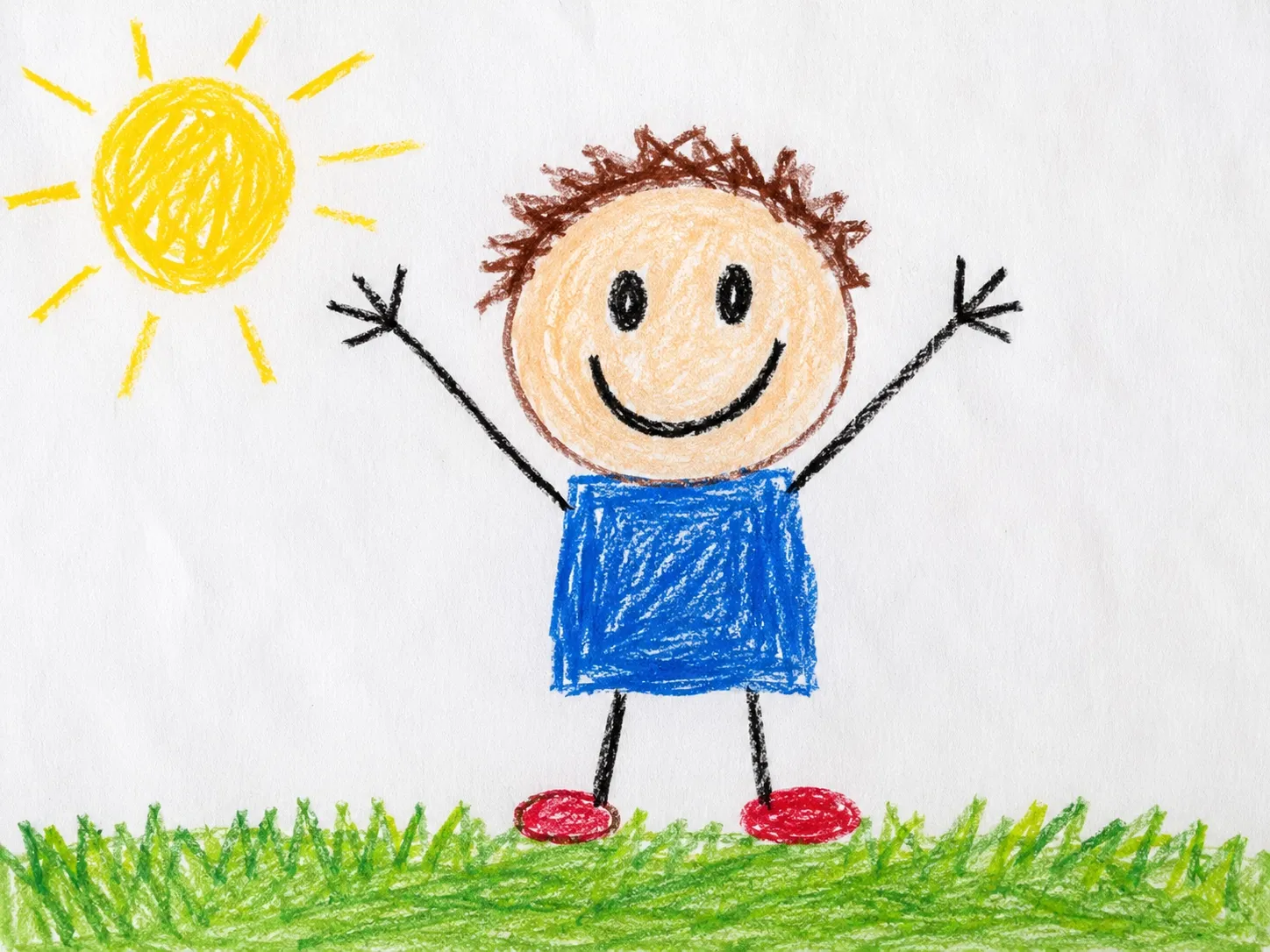 A child's crayon drawing animated with AI — Before