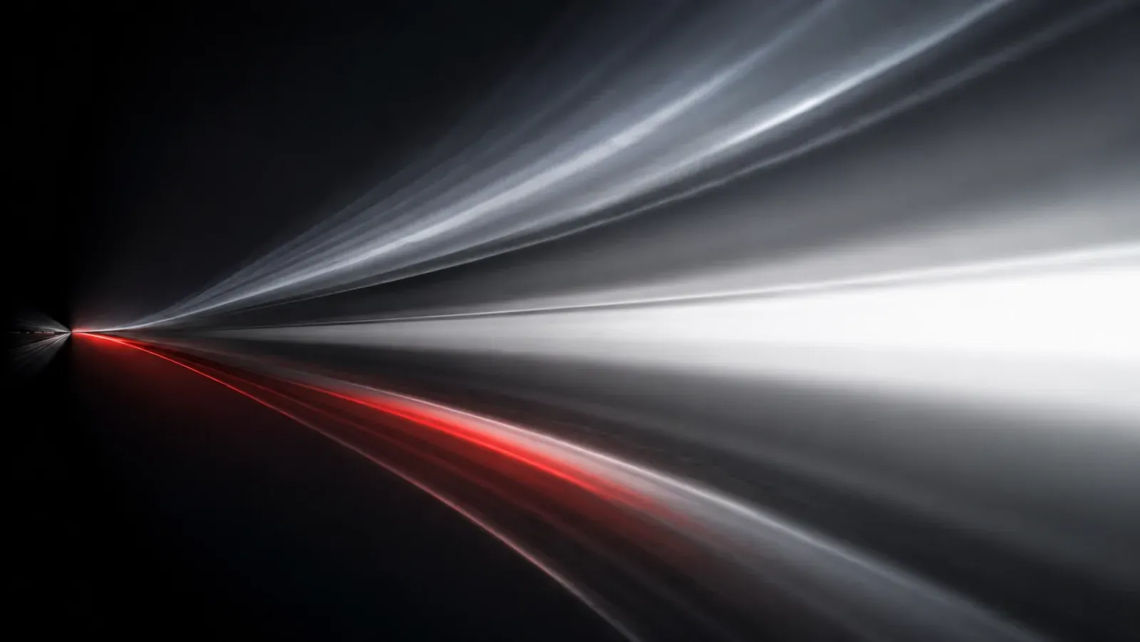 Abstract visualisation of dynamic range expansion: a narrow band of light unfolding into a wide luminance gradient