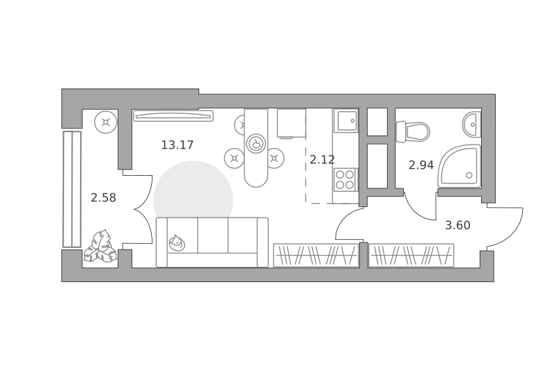 Планировка Студия
